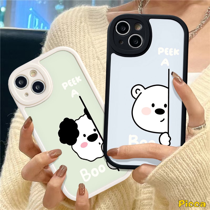 Casing Vivo Y36 Y22 Y11 Y21 Y16 Y12 Y35 Y15s Y15 Y20 Y91 Y91C Y02 Y30 Y17 V25E V25 Y20s V23 Y31 V23E Y12i Y21s Y21A Y15A Y51 Y33s Y20i Y22s Couple Kartun Lucu Beruang Puppy Soft Case