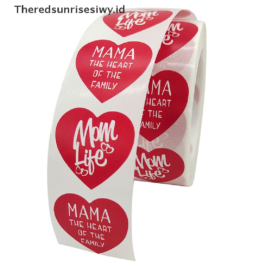 # Kado Mom &amp; PAPA DIY # 500pcs/roll Stiker Happy Mothers Day Segel Amplop Terima Kasih Stiker Hadiah~