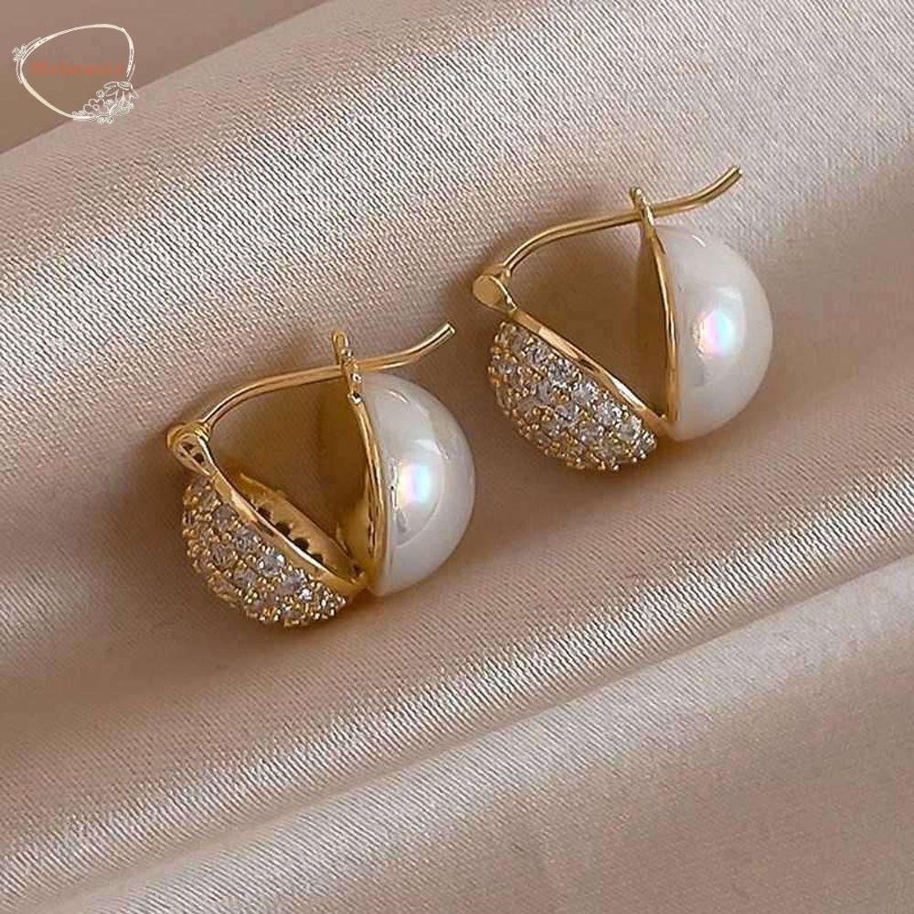 Mxbeauty Anting Wanita Temperamen Vintage Lingkaran Film Warna Mermaid Zircon Perhiasan Fashion