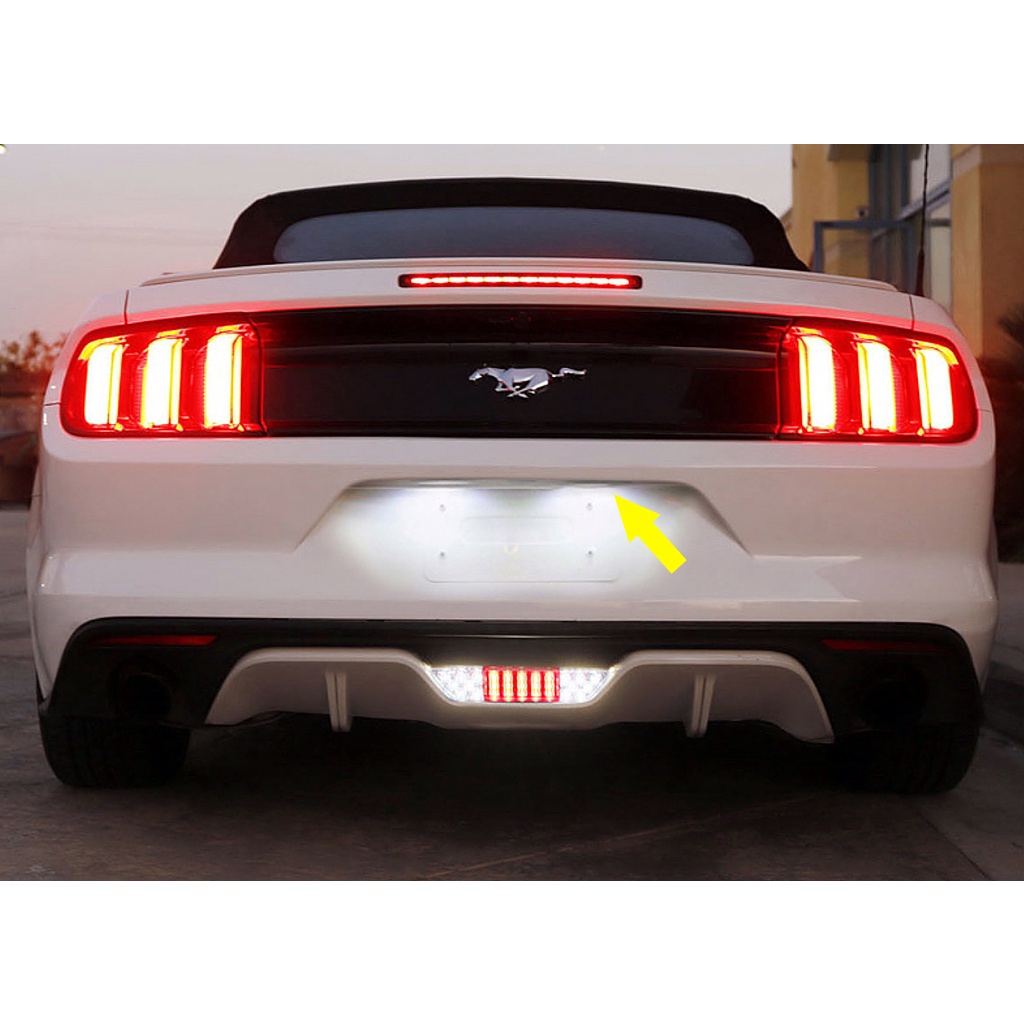 2pcs Lampu Plat Nomor LED Putih Kecerahan Tinggi Lampu Plat Nomor Untuk Ford Mustang 2015-2019