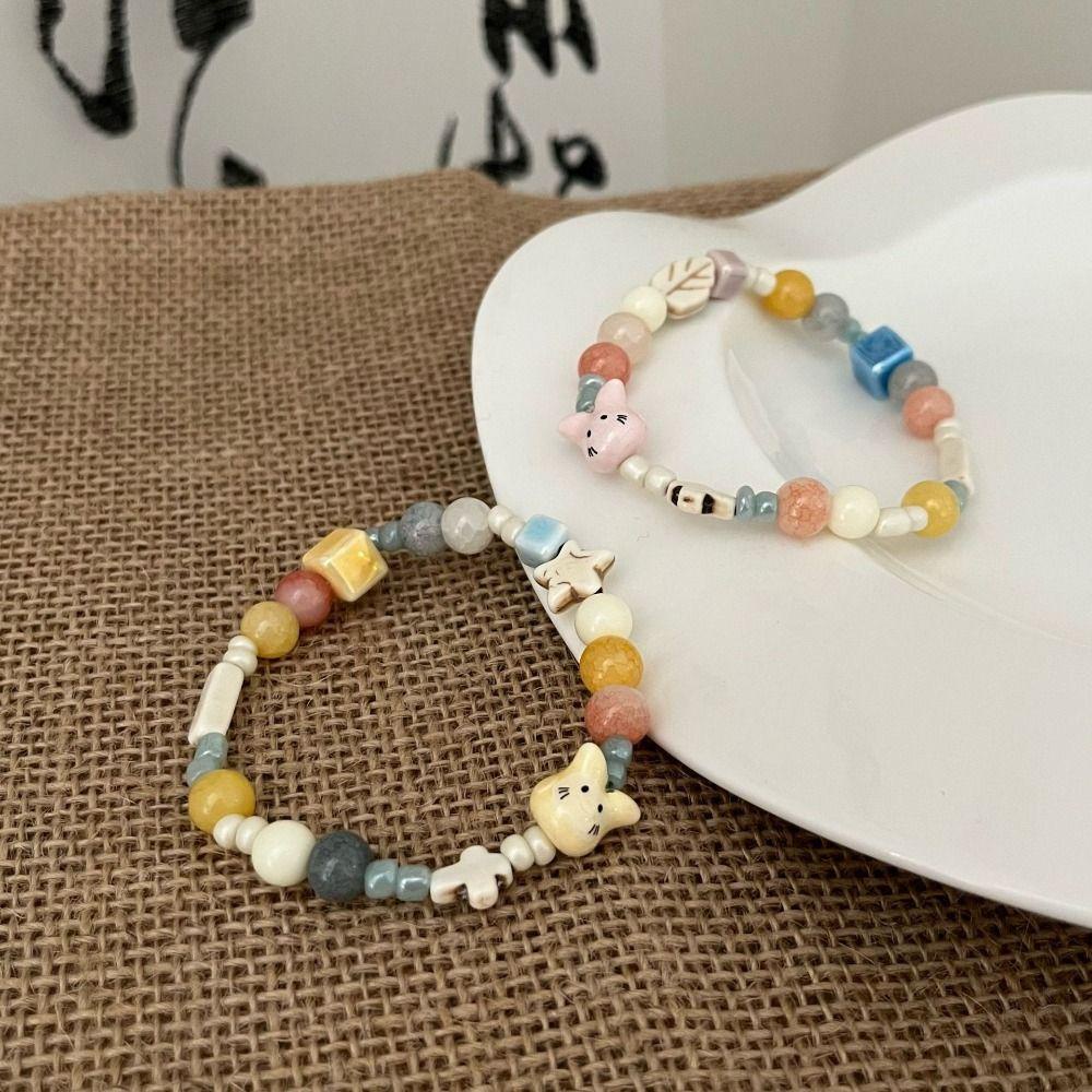 Mxbeauty Keramik Gelang Hadiah Lucu Unik Hadiah Perhiasan Aksesoris Geometris Retro Sederhana Kelinci Charms Bracelet