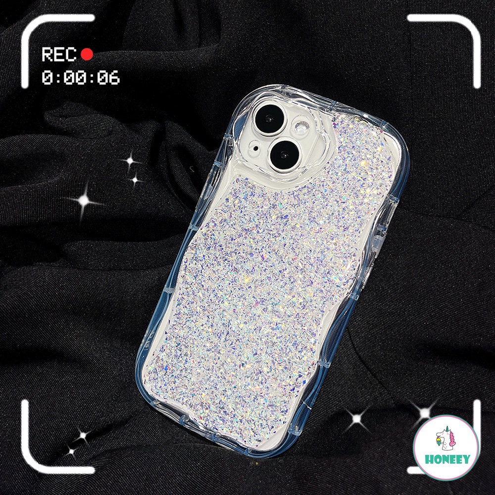 IPHONE Casing Ponsel Transparan Bling Glitter Mewah Untuk Iphone11 12 13 14 Pro Max 14plus X XR XS Max Drip Perekat Soft Cover