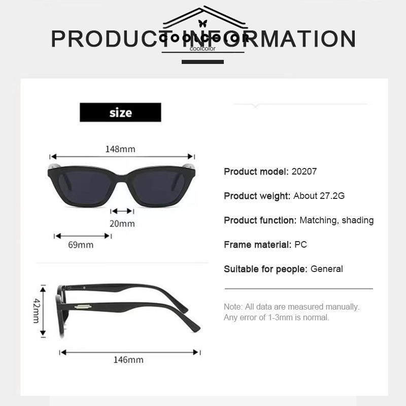 COD❤️Korean Fashion Wanita Kacamata Hitam Bulat Perempuan Bingkai Serbaguna Fashion- cl