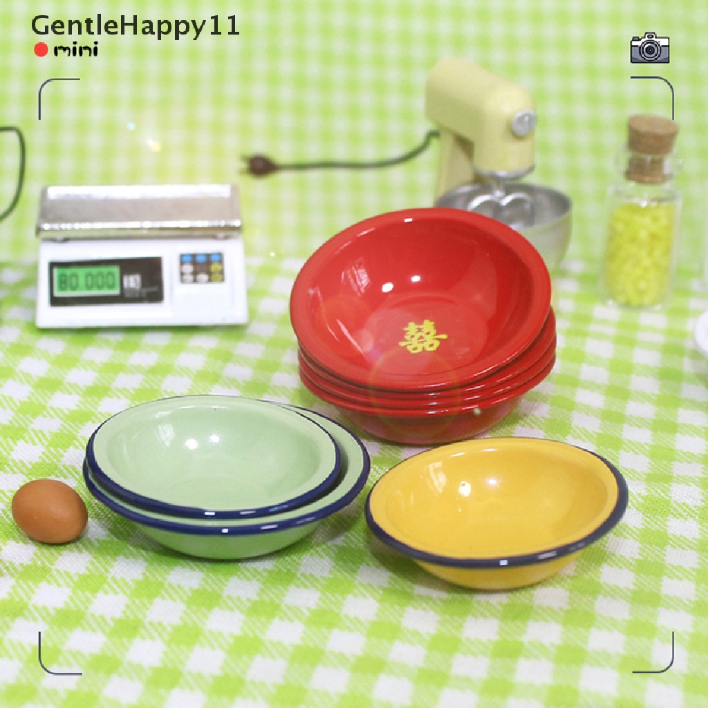Gentlehappy1per12rumah Boneka Miniatur Aksesoris Vintage Panci Sup Mangkok Piring Mebel Mainan id