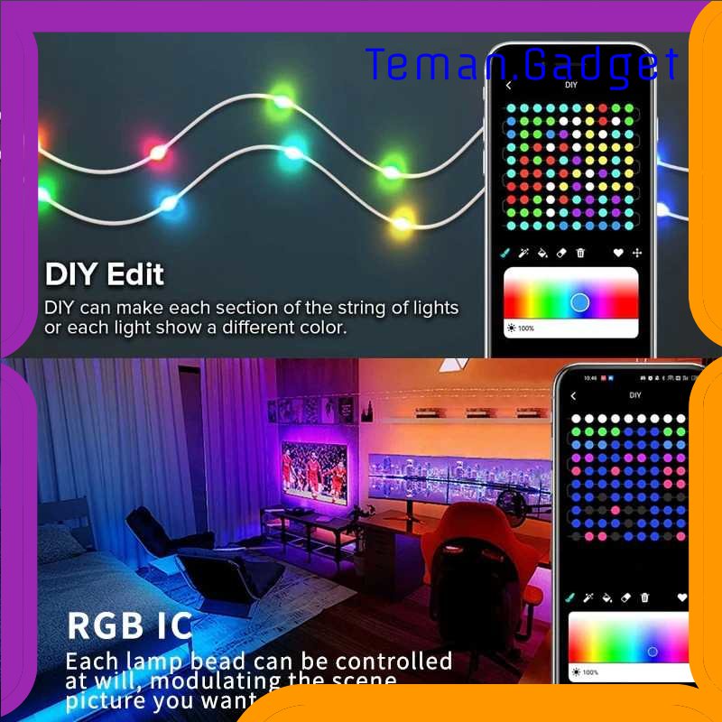 TG - LMP FLOVE Lampu Hias String Lights RGB Smart Bluetooth with Remote Control - FL22