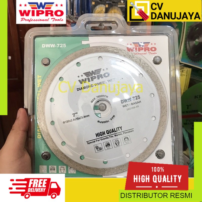 Diamond Wheel Wet Potong Pemotong Keramik 7” inch Basah DW 725 Gerinda Mitersaw WIPRO