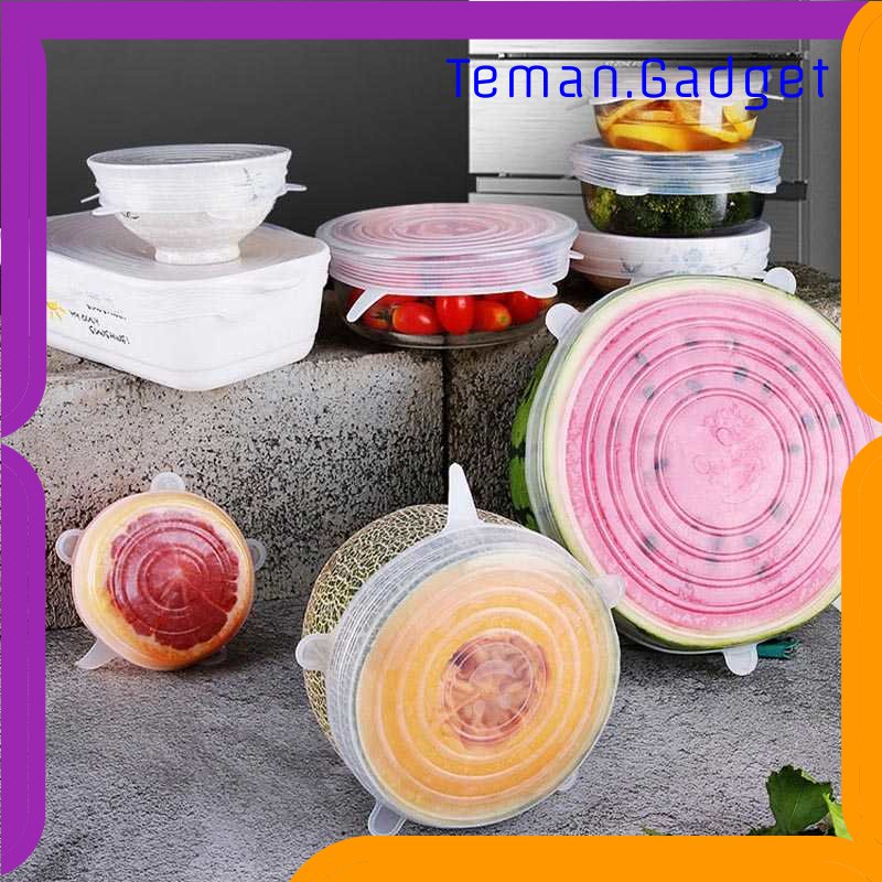 TG - DPR PULISI Silicone Penutup Makanan Stretch Food Cover Lid 6 PCS - G20055