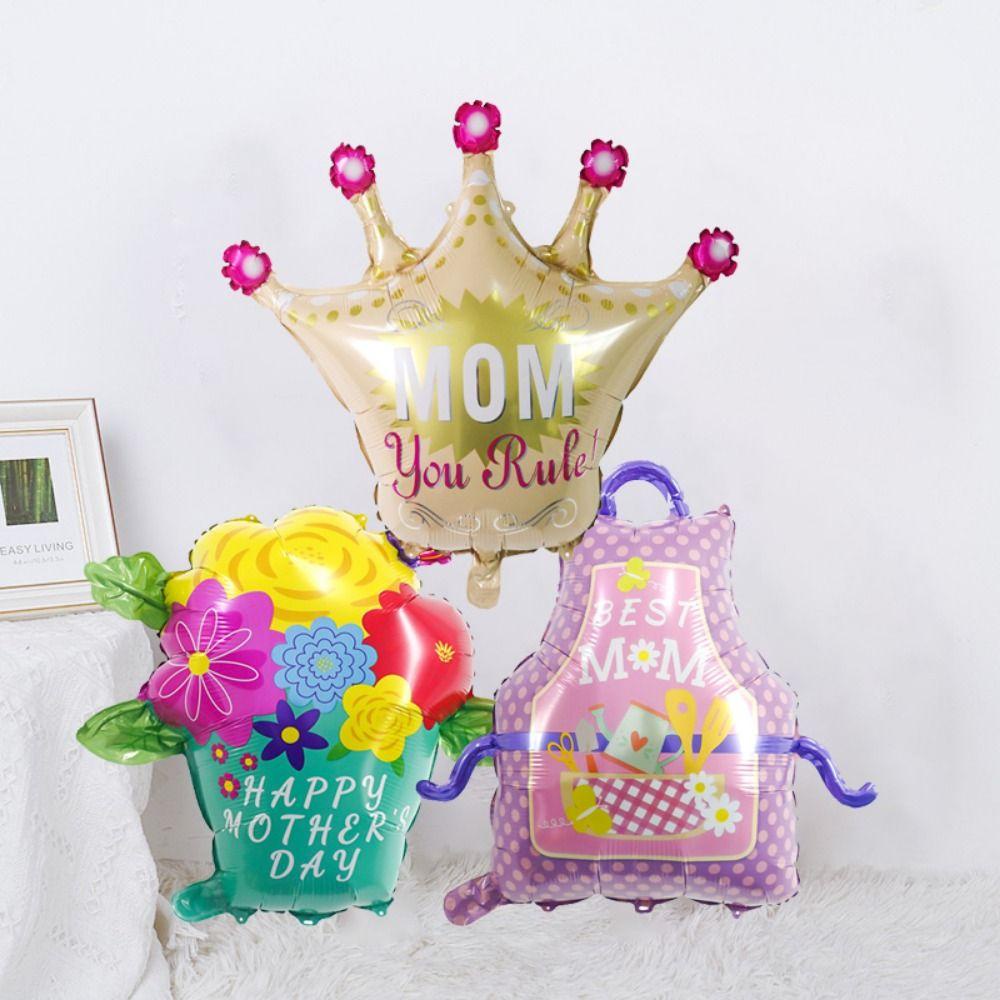 AUGUSTINA Balon Mother's Day 2023warna Film Aluminium Tiup Hias Untuk Hadiah Ibu Balon Helium