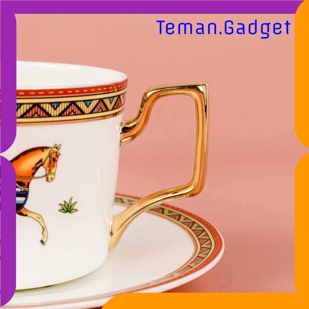 TG - DPR Hermes Set Cangkir Piring Kopi Luxury Ceramic Mugs 200ml - E212
