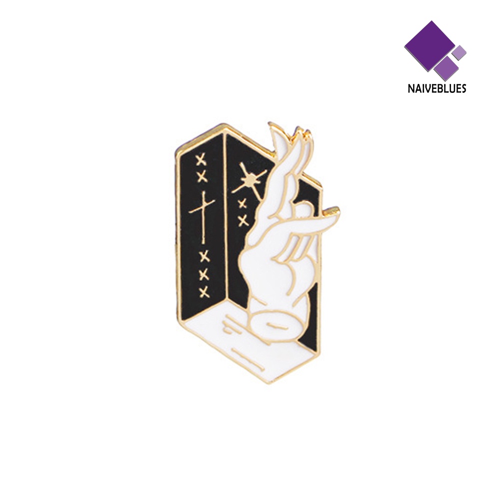 &lt; Naiveblues &gt; Fashion Enamel Wizard Tangan Bros Pin Lencana Kemeja Kerah Perhiasan