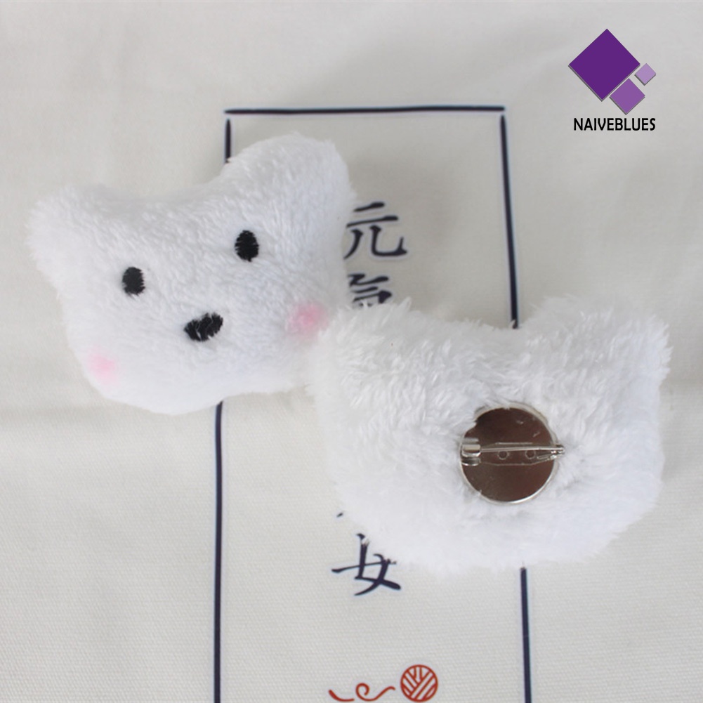 &lt; Naiveblues &gt; Lovely Rabbit Bear Plush Doll Bros Pin Dekorasi Jaket Lapel