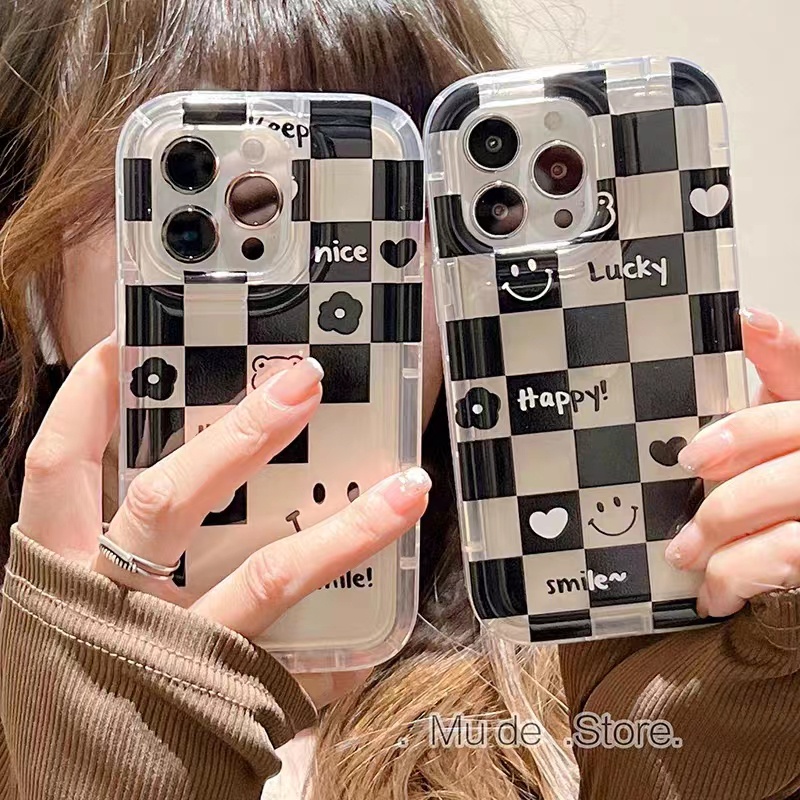 IPHONE Cocok Untuk Iphone11 14 14pro 14plus 13 13mini 13pro 13prm iPhone12 7Plus 8Plus Xr XS 13 12mini Pro Max Empat Sudut Casing Ponsel Transparan Tahan Guncangan