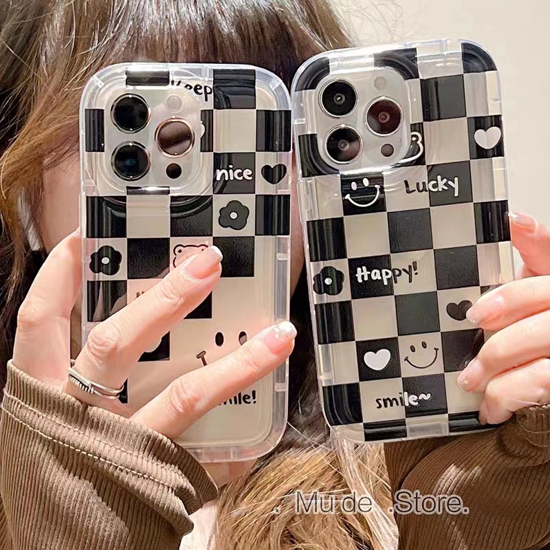 IPHONE Cocok Untuk Iphone11 14 14pro 14plus 13 13mini 13pro 13prm iPhone12 7Plus 8Plus Xr XS 13 12mini Pro Max Empat Sudut Casing Ponsel Transparan Tahan Guncangan