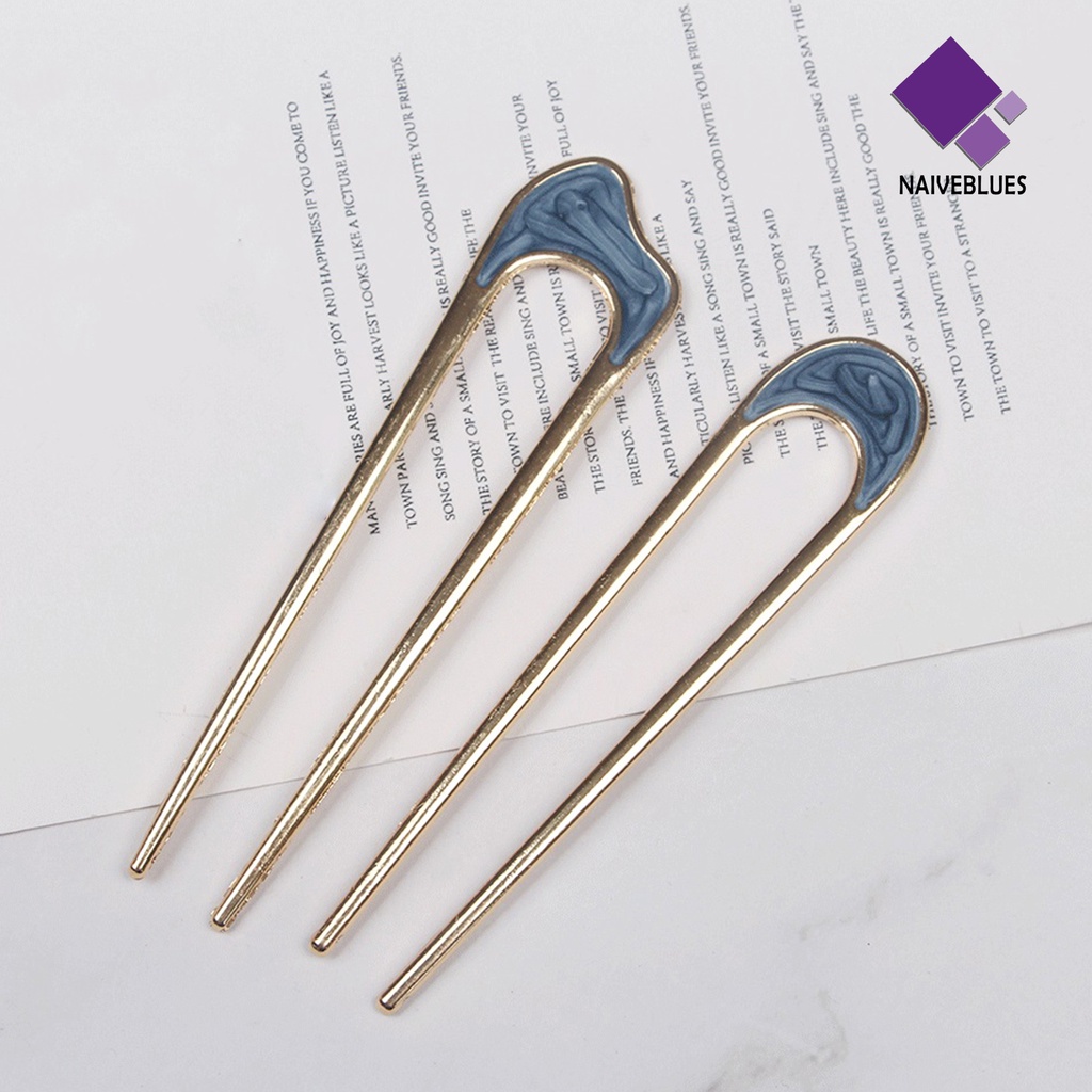 &lt; Naiveblues &gt; U-shaped Minimalist Hairpin Iron Bun Maker Fashion Tongkat Aksesoris Rambut