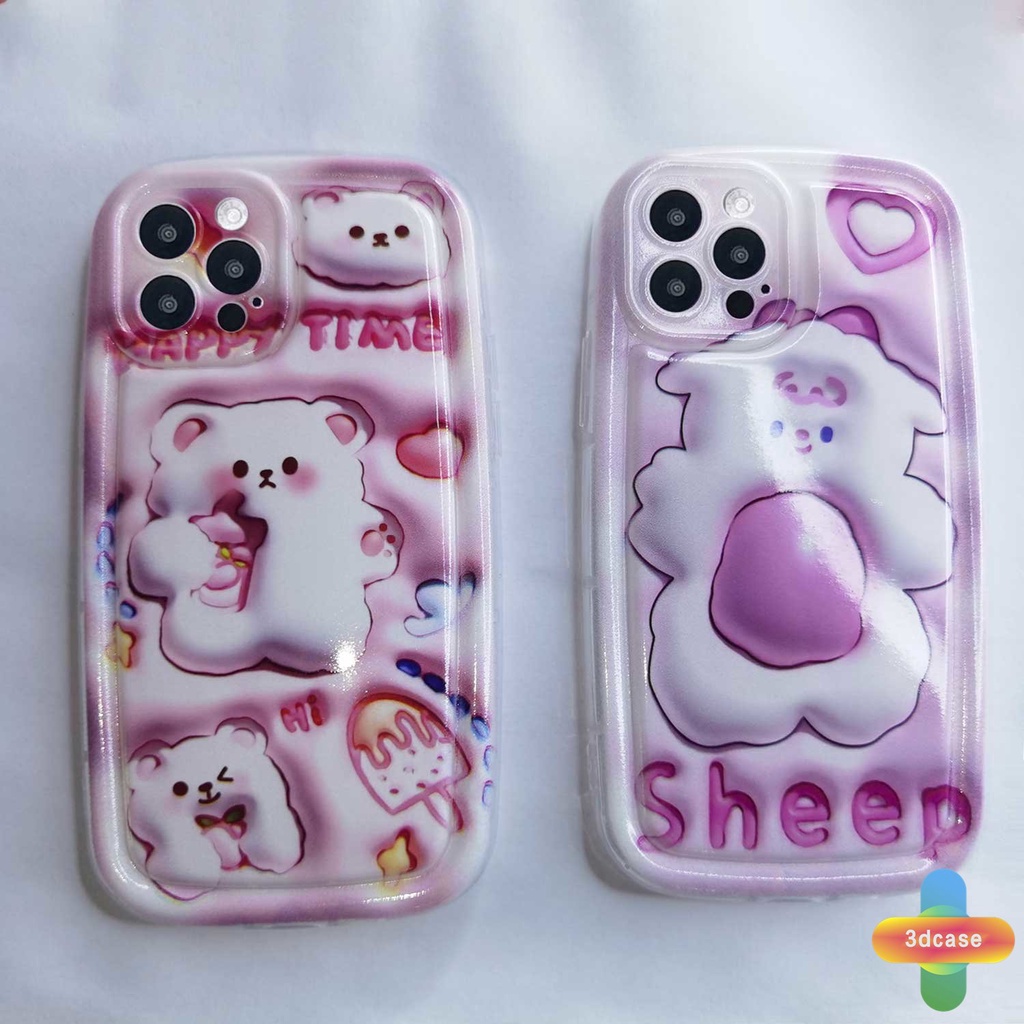 Compatible For Case IPhone XR 11 12 13 14 PRO MAX 6 7 6S 8 14 Plus X XS MAX 11 12 13 Se 2020 6SPlus 7Plus 6Plus 8Plus 14Plus XSMAX Cute Sheep Couples Soap Case