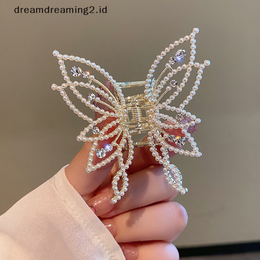 (dream) Fashion Logam Hair Claw Butterfly Jepit Rambut Untuk Wanita Gadis Elegan Ponytail Claw Clip Vintage Hairpin Aksesoris Rambut//