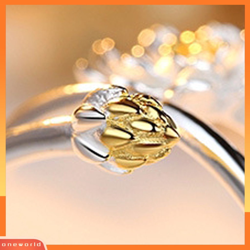 [EONE] Wanita Cincin Indah Halus Double-layer Lotus Shape Opening Adjustable Lady Circlet Gift