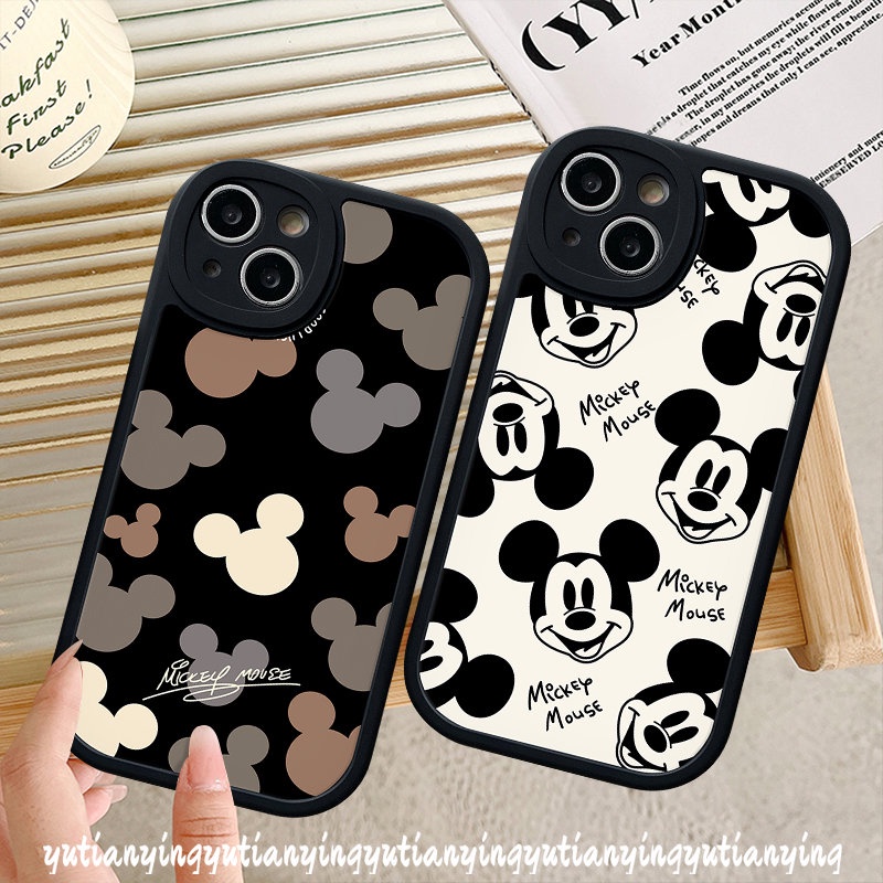 IPHONE Fashion Couple Shockporoof Kartun Disney Case Kompatibel Untuk Iphone11 12 13 14 Pro Max 6s 8 7 6 Plus X XR XS Max SE 2020 Indah Mickey Mouse Lembut Tpu Cover