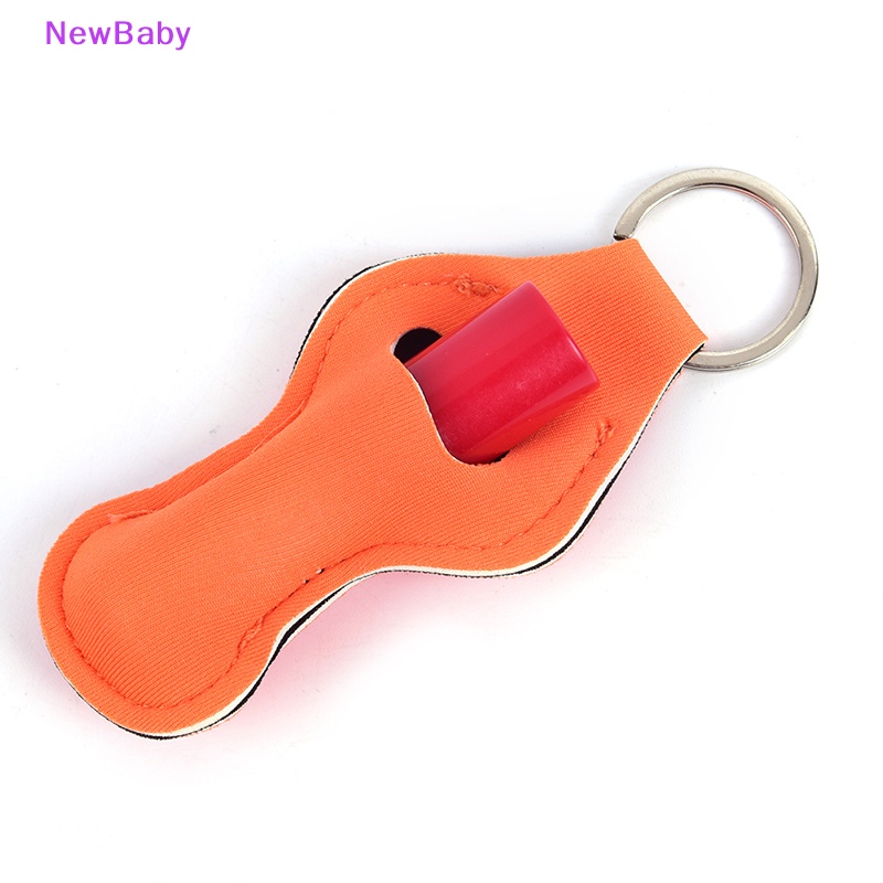 Newbaby Neoprene Floral Waterproof Lip Chap Lip Balm Holder Tas Gantungan Kunci ID