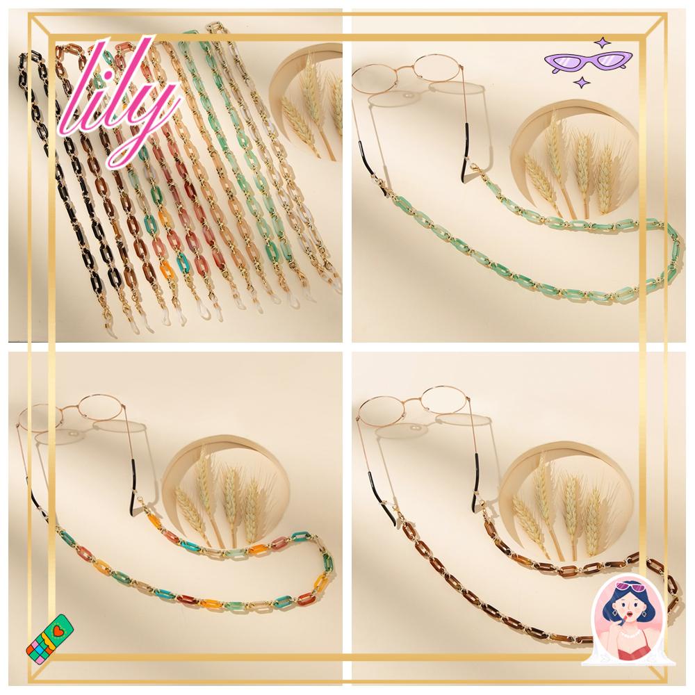 Lily Rantai Kacamata Multi-Fungsi Aksesoris Memakai Mata Resin Akrilik Kacamata Kalung Rantai Logam