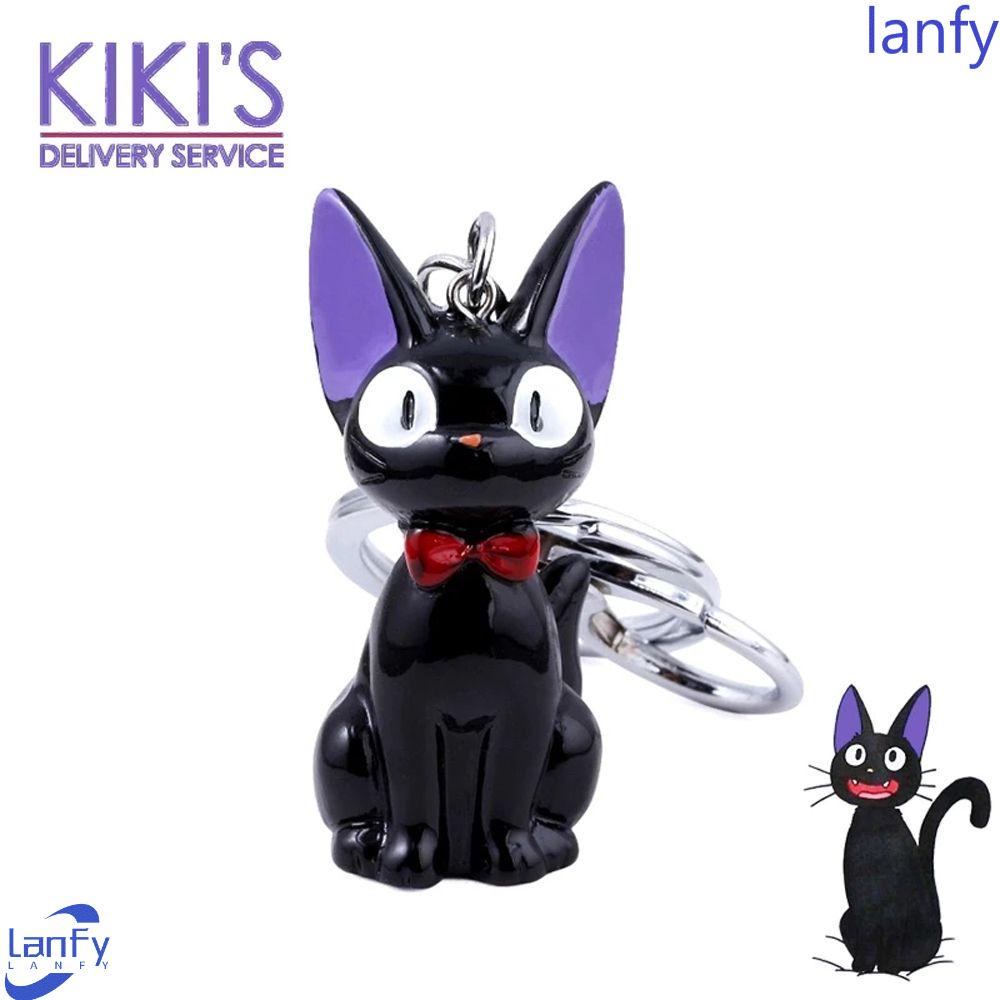 Lanfy Gantungan Kunci Kucing Gantungan Kunci Mobil Pria Wanita Keyring Pendant Hayao Miyazaki Black Action Figure