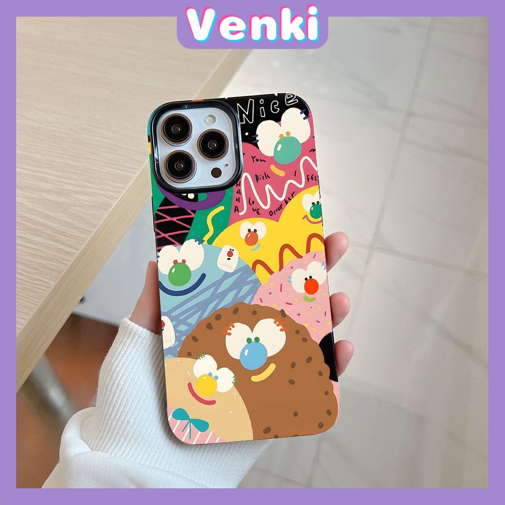 Venki - iPhone 11 Case Soft Shell TPU Big Hole Candy Case Cute Cartoon Black Phone Case Protection Shockproof Compatible with iPhone 13 Pro max 12 Pro Max 11 xr xs max 7Plus 8Plus