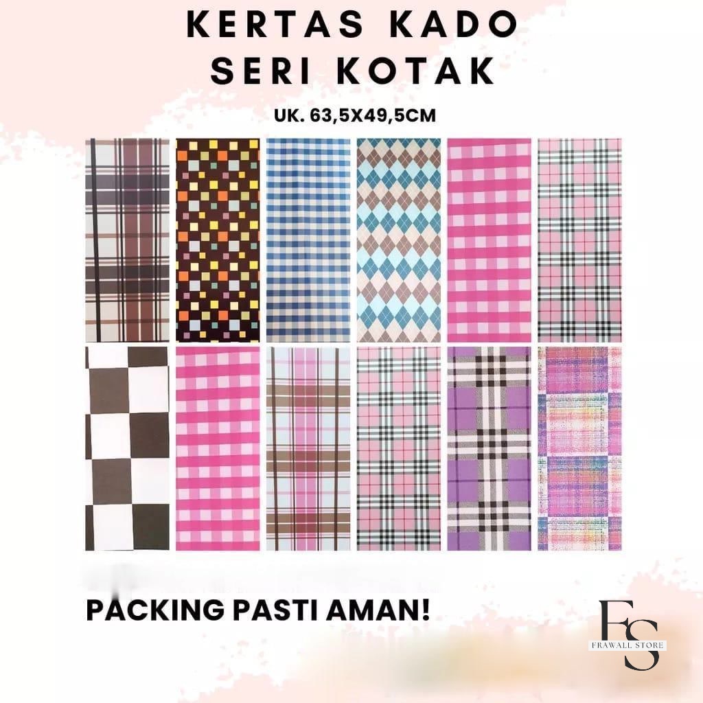 

Kertas Kado Sansan Wawa Motif Kotak Isi 20 Lembar