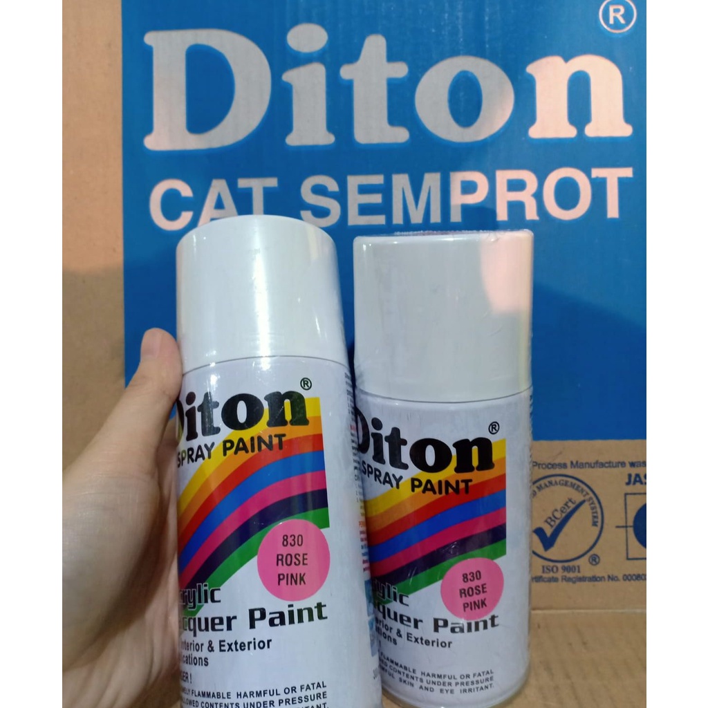 SOLID COLOURS DITON Spray Paint Acrylic Lacquer Paint Pilox Pilok Cat Semprot - 830 ROSE PINK / MERAH MUDA / PINK ROSE (300cc / 300ml)