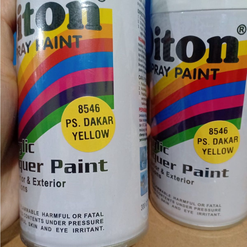 SOLID COLOURS DITON Spray Paint Acrylic Lacquer Paint Pilox Pilok Cat Semprot - 8546 PS. DAKAR YELLOW / KUNING MUDA (300cc / 300ml)