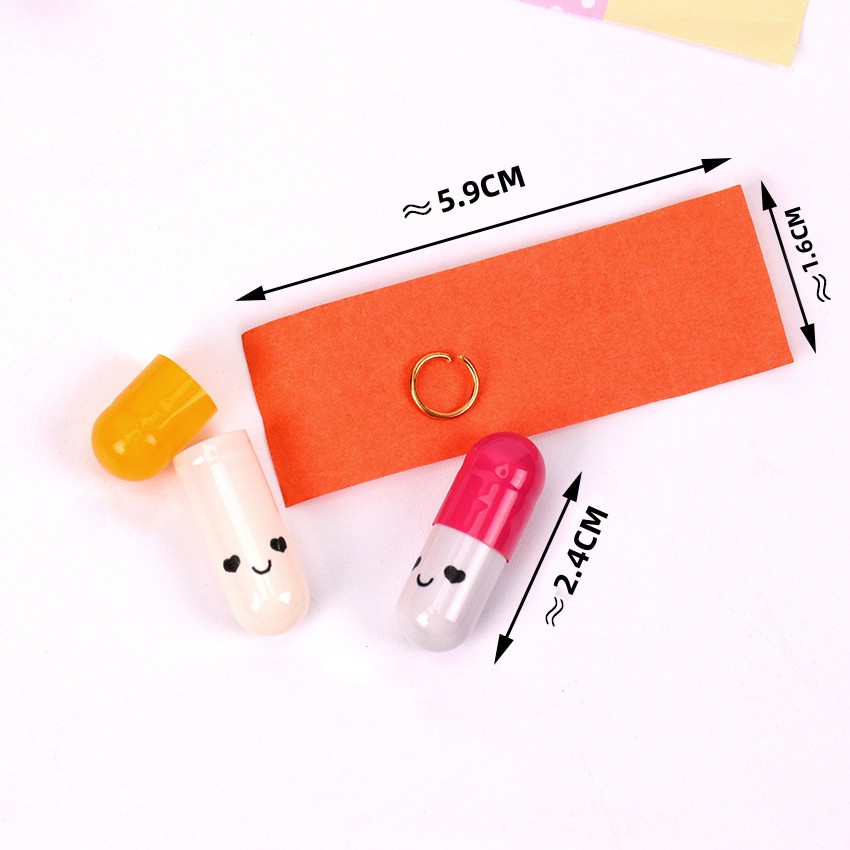 100pcs Mini Kawaii Emoticon Smile Pill Capsule Letter Paper Love Kosong Pesan Ulang Tahun Ucapan Alat Tulis Valentine Hadiah Transparan Warna-Warni Lucky Wishing Bottle