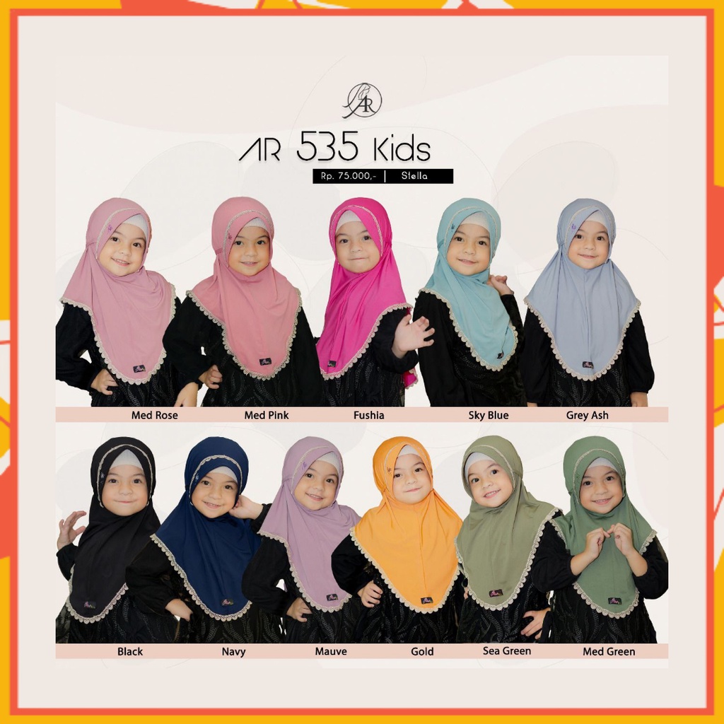 Hijab Serut Anak Sekolah TK SD Hijab Arrafi Terbaru AR 535 Kids