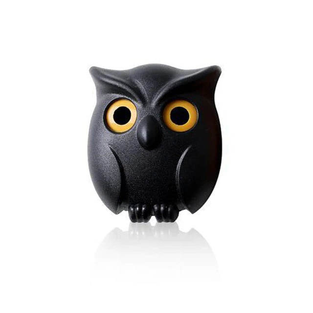 AK Gantungan Dinding Tempel Kunci Burung Hantu Berkedip Magnet Hook - 60AOWL - Black