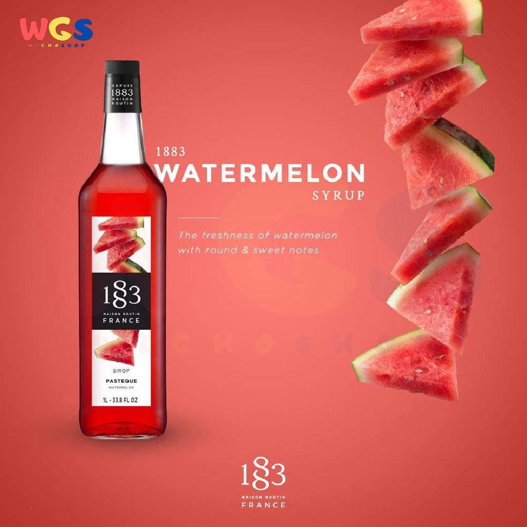 Syrup 1883 Maison Routin France Watermelon Flavored 33.8 fl oz 1ltr