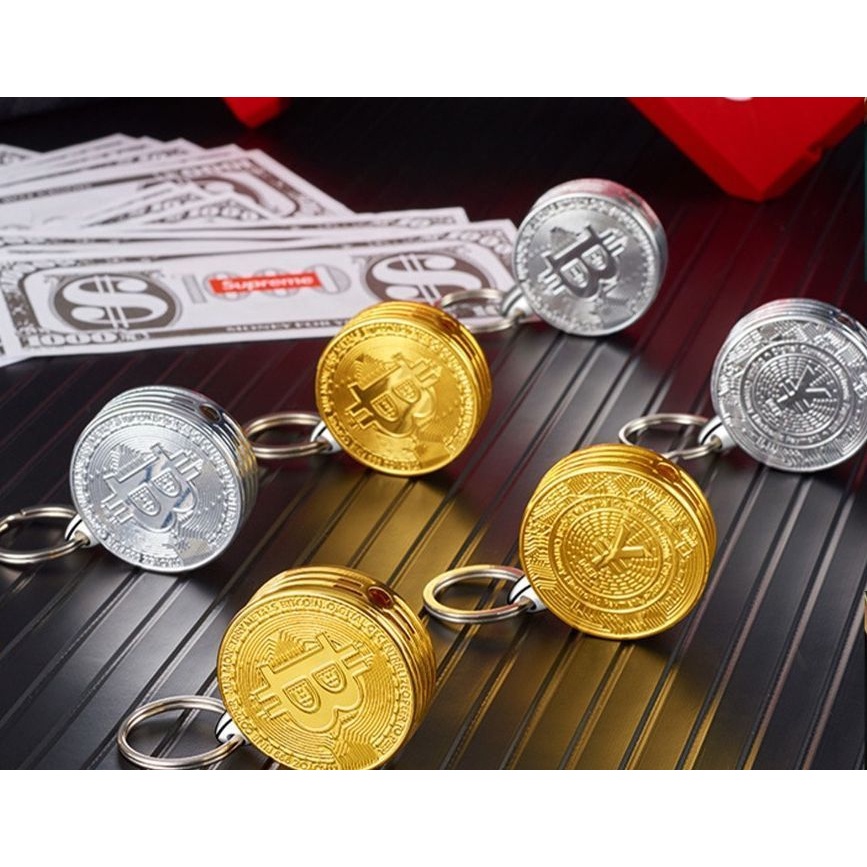 Korek Api Gas Gantungan Kunci Bit Gold Coin HB-902 2235Termurah