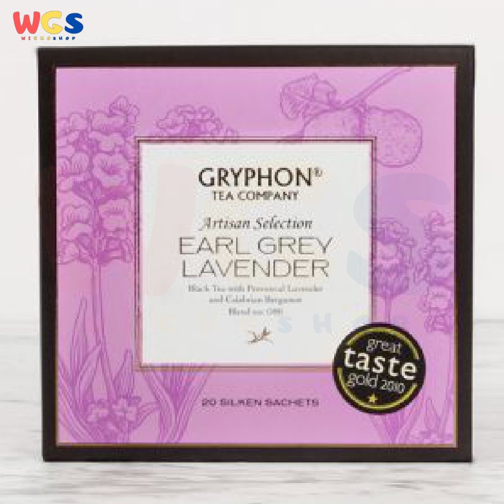 Gryphon Tea Bag Earl Grey Lavender Black Tea With Laventer 20 Sachets / Box