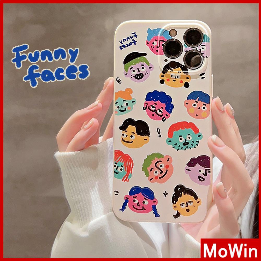 For iPhone 14 Pro Max iPhone Case Cream Glossy Soft Case TPU Shockproof Camera Cover Protection Funny Face Compatible with iPhone 13 Pro max 12 Pro Max 11 xr xs max 7Plus 8Plus