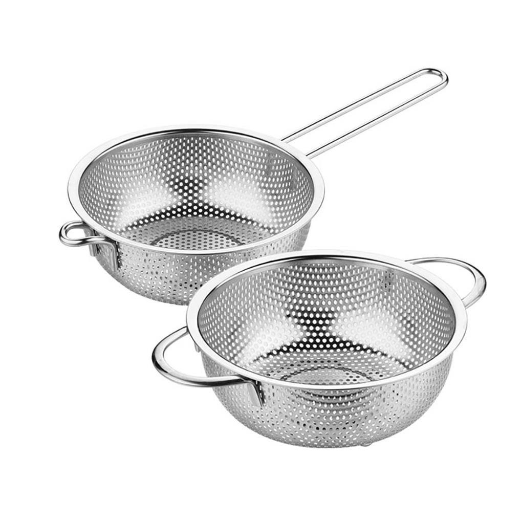 Saringan Bahan Stainless Steel Dengan Gagang Panjang Untuk Cuci Sayur Buah Alat Dapur