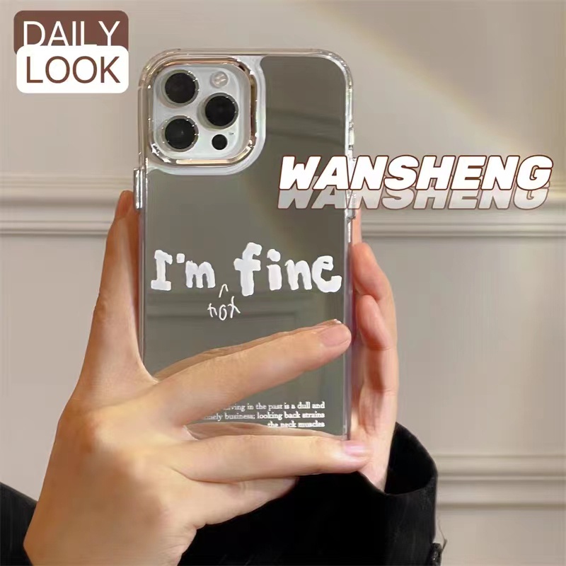 Cocok Untuk Iphone14 Pro Max iPhone Phone Case Cermin Casing Ponsel Kuat Kamera Perlindungan Tahan Guncangan Gaya Sederhana Kompatibel Dengan Iphone13 13pro 13prm iPhone 11 7Plus 8Plus Xr XS 12 Pro Max Casing Ponsel