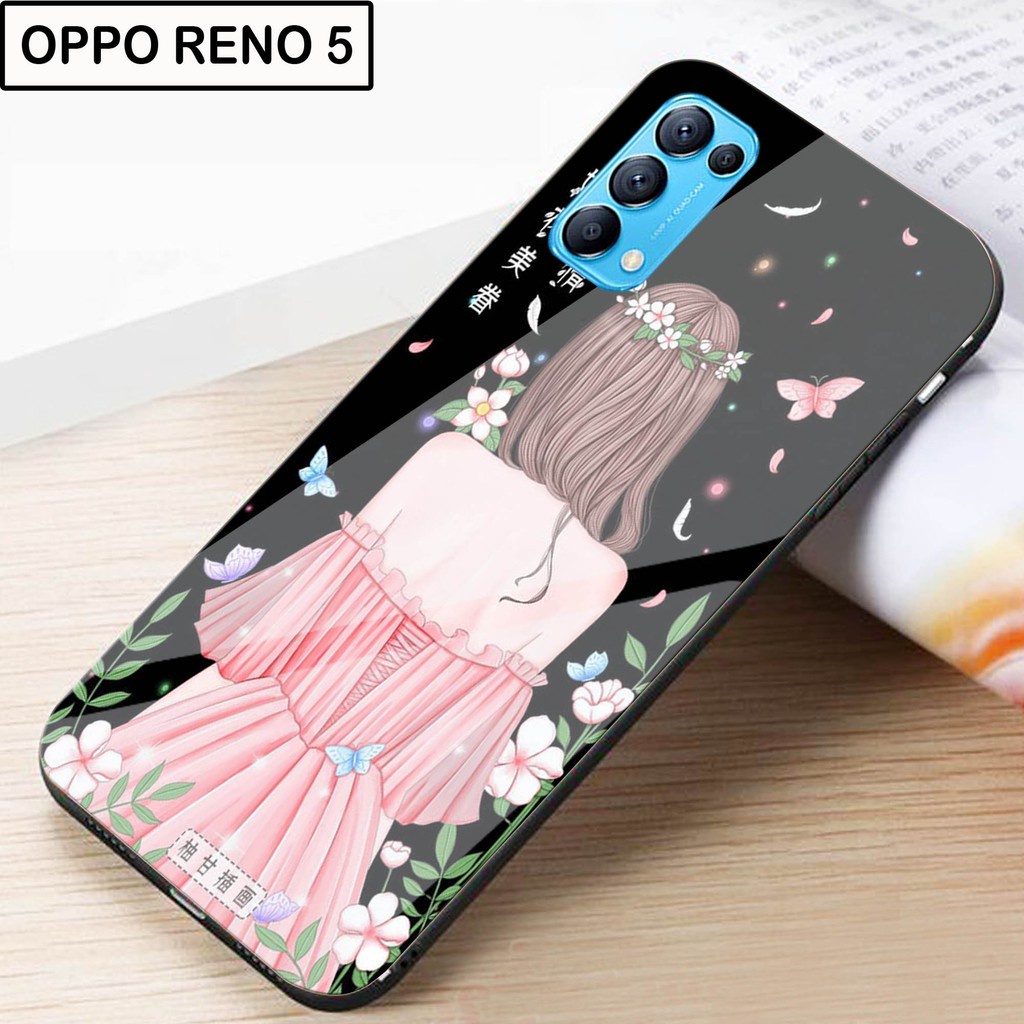 GLASS Softcase Kaca Oppo Reno 5 - Case Hp Oppo Reno 5 - Casing Hp Oppo Oppo Reno 5