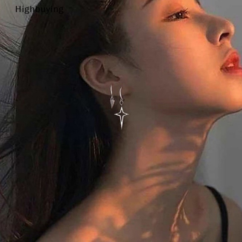 Hbid Anting Perak Fashion Asimetris Cross Cone Hoop Earrings Untuk Wanita Hari Ibu Perhiasan Glory