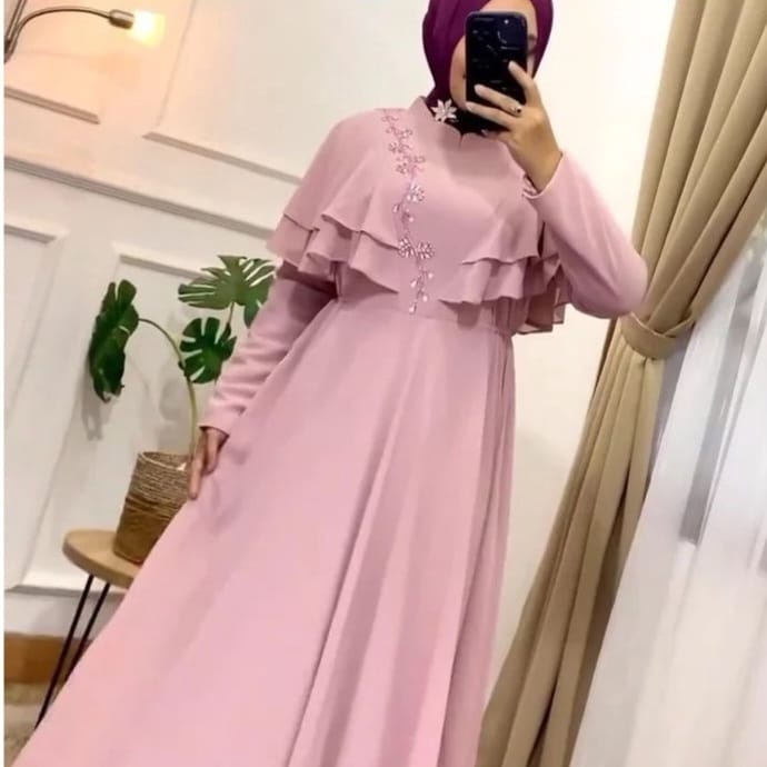 GAMIS STORE | Arvika Dress Maxy Lebaran Premium Matt Ceruty Babydoll Polos Basic l Gamis Muslim Wanita