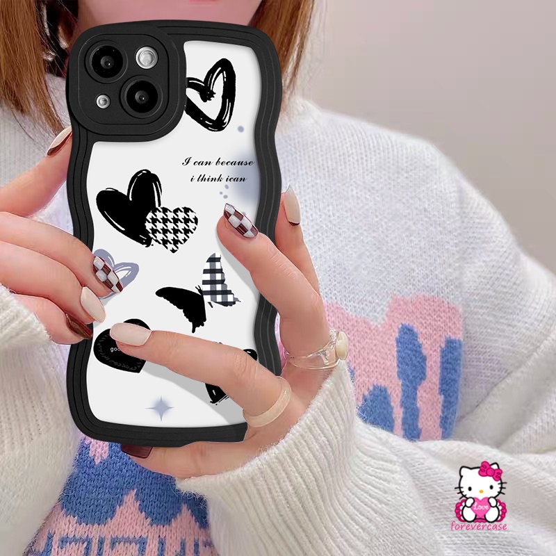 Wavy Edge Soft Back Scattered Star Love Heart Phone Casing Untuk iPhone 7Plus 6s 8 6 7 Plus XR X XS Max11 13 14 12 Pro Max SE 2020 Fantasy Butterfly Cover