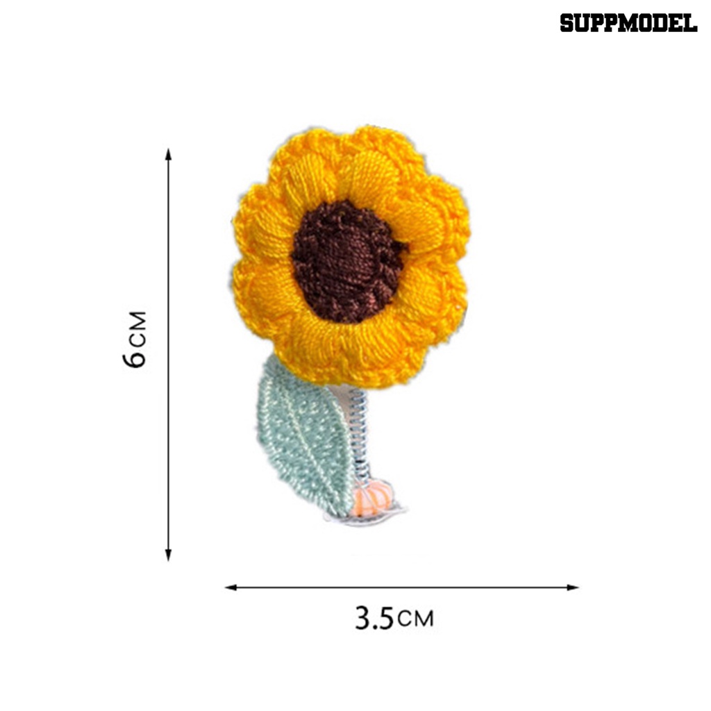 [SM Otomatis] 1set Mini Sunflower Spring Desain Realistis Hias Goyang Kepala Crochet Sunflower Dashboard Dekorasi Aksesoris Mobil