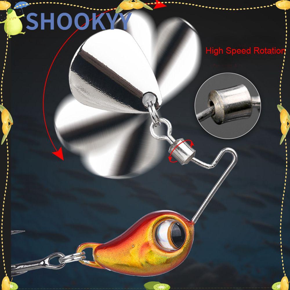 Chookyy Umpan Pancing Metal Spinner Tackle Sinking Spoon Metal Rotate Sequin Treble Hook