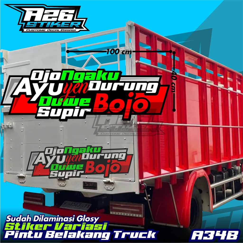 Stiker Pintu Bak Belakang TRUCK MODIF KATA KATA ISTI SOPIR all Truk Canter, Ragasa, Tepak Umplung, G