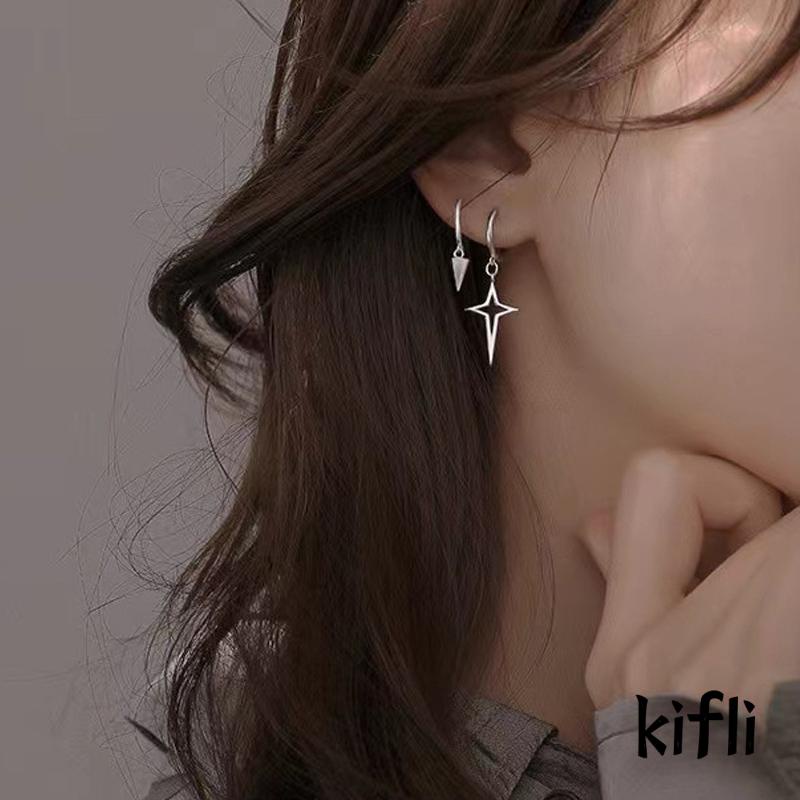 [KD] Anting Asimetris Perempuan Premium Sense Hip Hop Cone Earrings Cross Star Earrings