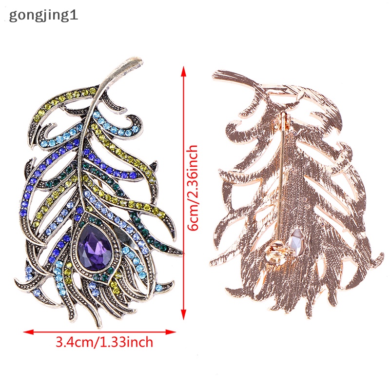 Ggg Bros Bulu Merak Kristal Enamel Pin Bros Dalam Aksesoris Pernikahan ID