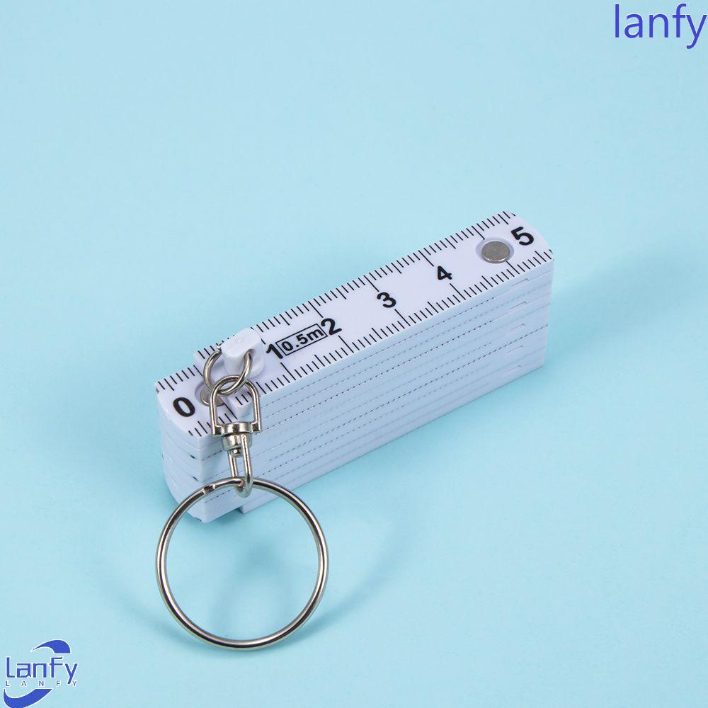 Lanfy Alat Ukur Portable 50cm Lipat Key Finder Penggaris Tape Gantungan Kunci