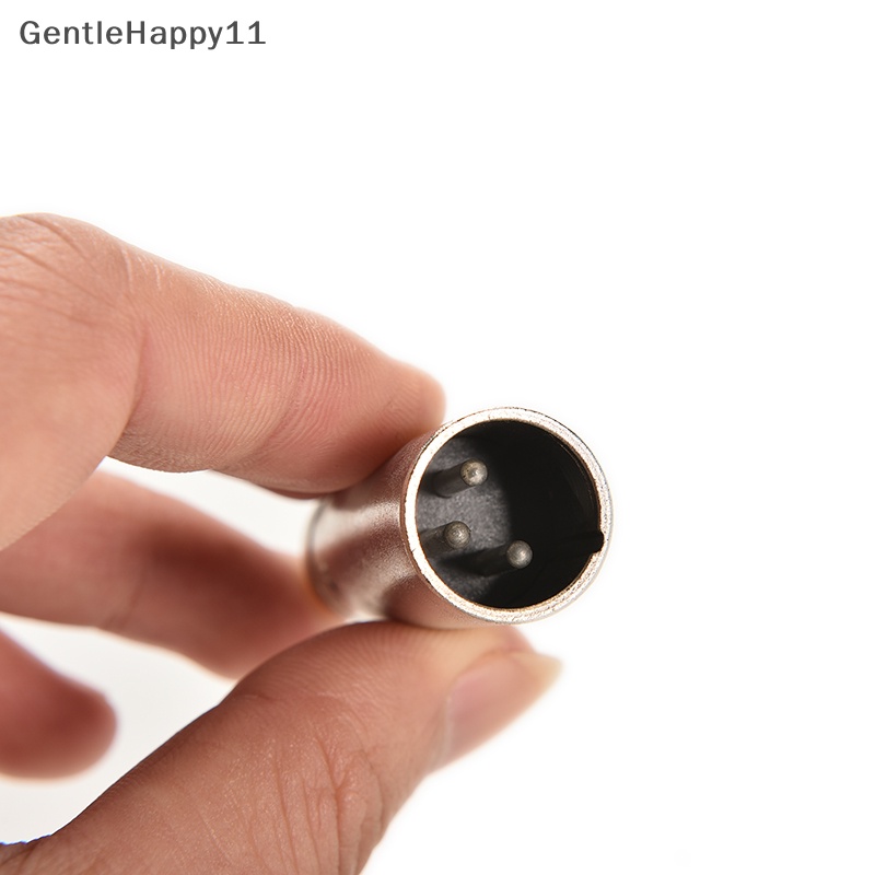 Gentlehappy 3P XLR Plug Male to RCA Female Jack Adapter Konektor Metal Microphone Amplifier id