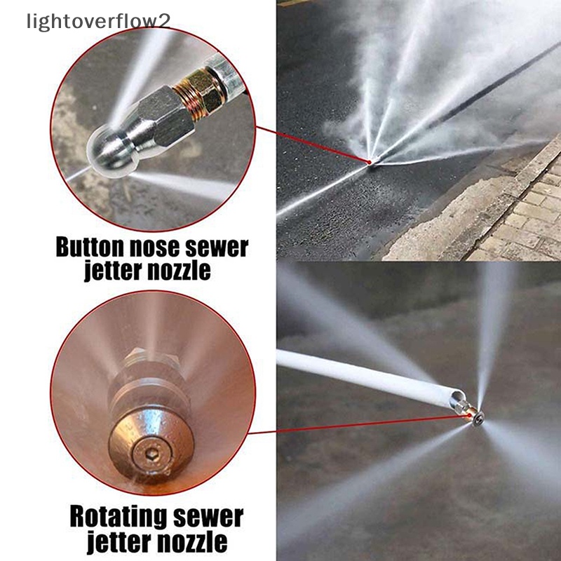 [lightoverflow2] 3per8 &quot;1Per4&quot; Pressure Washer Drain Hose Nozzle Pembuangan Air Selokan Clean Jetter Nozzle Taman Rumah [ID]